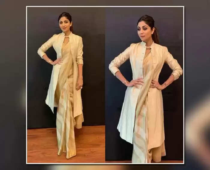 trench coat with saree